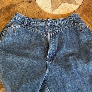 Vintage Rockies Womens High Rise Straight Leg Western Denim Jeans Blue Sz 15/16